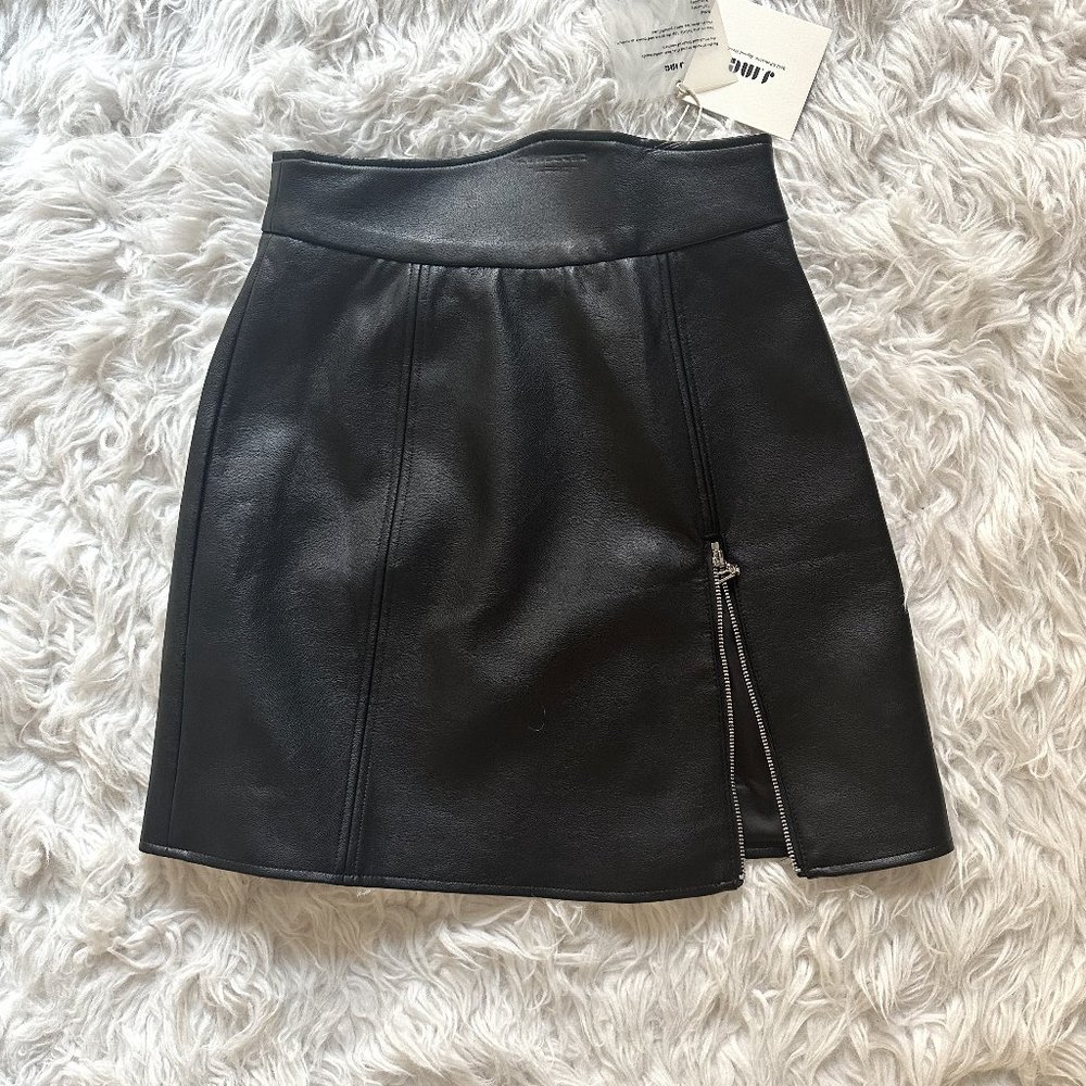J.ING Black Side Zip Leather Mini Skirt Size XS (with tag!)
